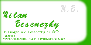 milan besenczky business card